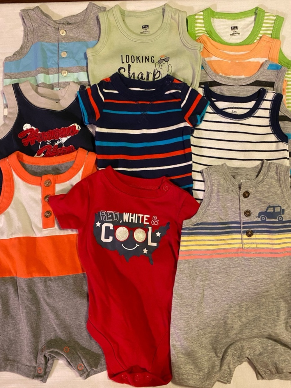 Baby Boy’s Romper & Onesie Bundle 
0-3m & 3m
